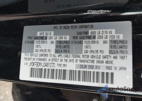 2018 Mazda Cx-5 Grand Touring z USA, uszkodzony, nr VIN JM3KFBDMXJ0461070